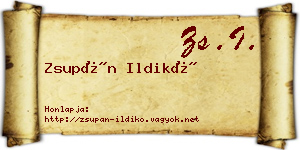 Zsupán Ildikó névjegykártya
