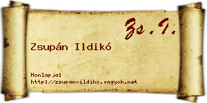 Zsupán Ildikó névjegykártya
